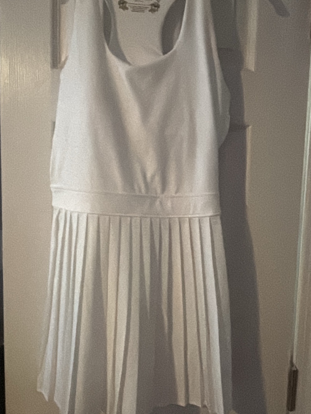 White Pleated Sleeveless Dress